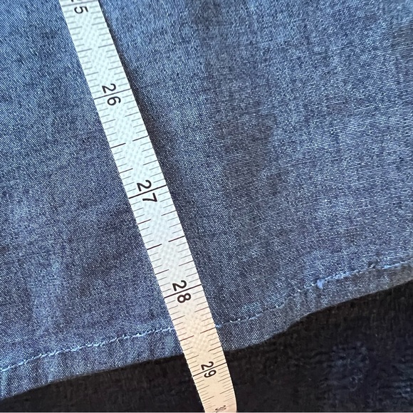 Denim & Co. 3/4 sleeve stretch denim button front shirt - Picture 6 of 13
